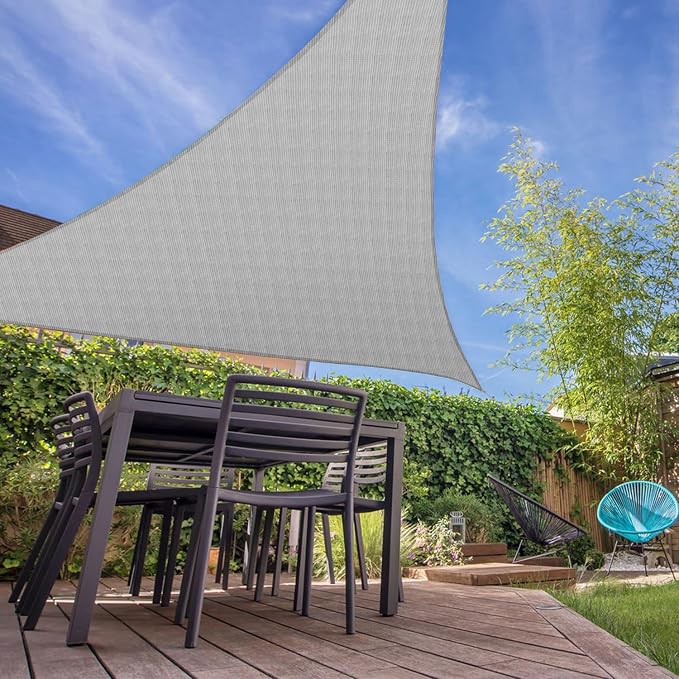 E&K Sunrise 27' x 27' x 27' Sun Shade Sail Triangle Canopy Shade Cover UV Block - Image 7