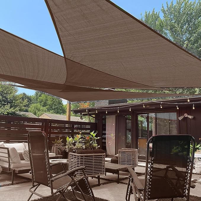 LOVE STORY Custom Size 10'x18'x20.6' Brown Sun Shade Sail Right Triangle by LOVESTORY