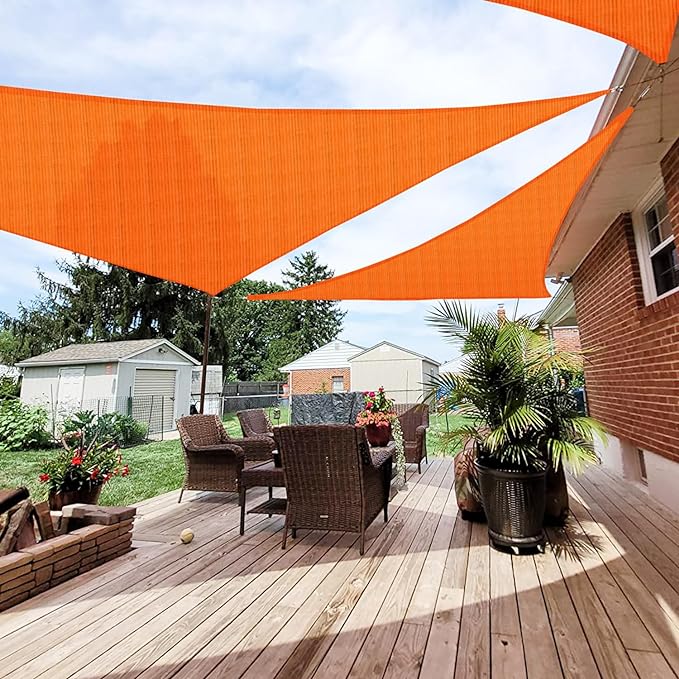 Patio Paradise 16' x 16' x 15'10" Sun Shade Sail Triangle Canopy, Permeable by Patio