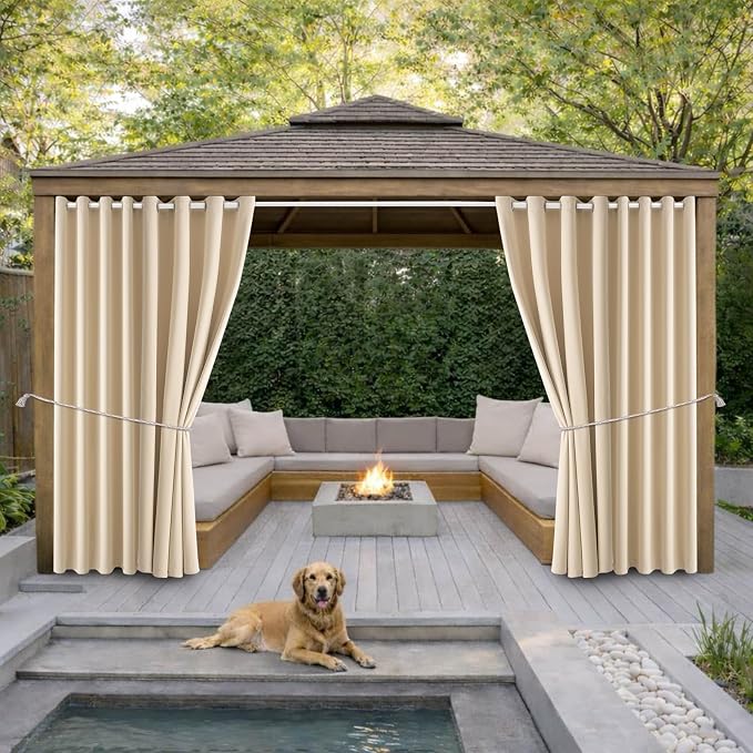 Outdoor Patio Curtain Waterproof Darkening Thermal Insulated Indoor Curtains by DivaenCamino