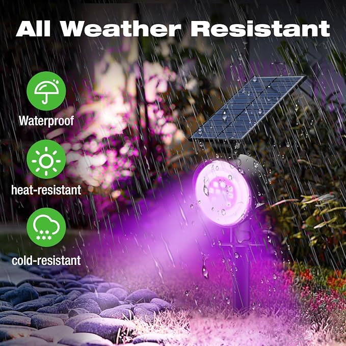 nipify 1 Pack Solar Lights Outdoor Waterproof, LED Solar Spot Lights - Image 2