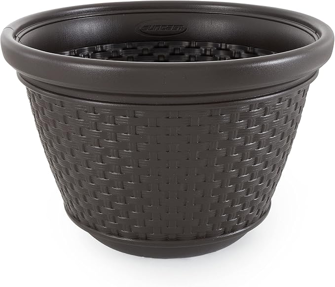 Suncast 2 Pack Decorative Wicker Garden Hose Holder Pot - Image 9