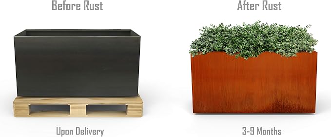 PLANTERCRAFT Corten Steel Planter Rectangle Outdoor Metal Garden Box Heavy Duty - Image 7