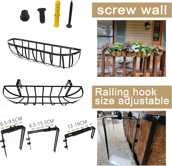 4pack 24-inch Window Sill Window Railing Planters - Image 5