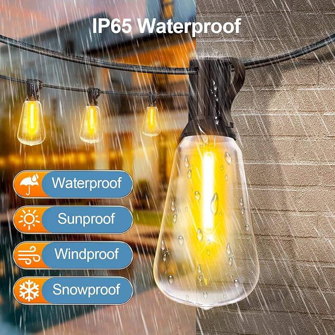Outdoor String Led Patio Lights - 150Ft 45M Outside Waterproof Light - Image 6