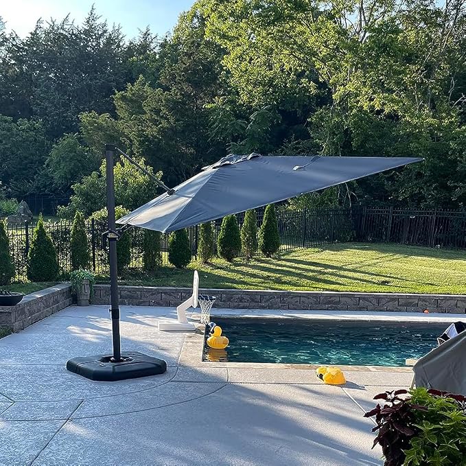 PURPLE LEAF 8 Feet Patio Umbrella Outdoor Cantilever Square Umbrella Aluminum - Image 2