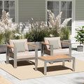 Aluminum Outdoor Sofa Bistro Set, 3 Piece Outdoor Patio Furniture Set by Oasbira