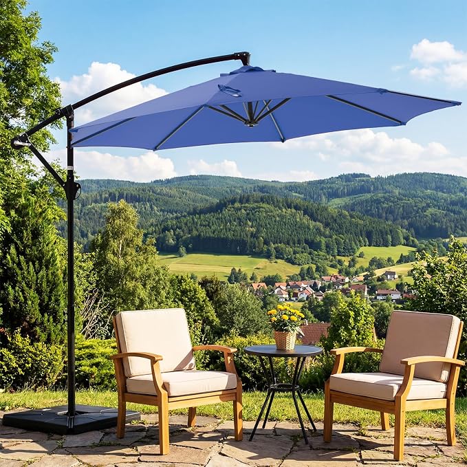 OLIXIS Offset Patio Umbrella, 9.7FT Cantilever Table Umbrellas - Image 6