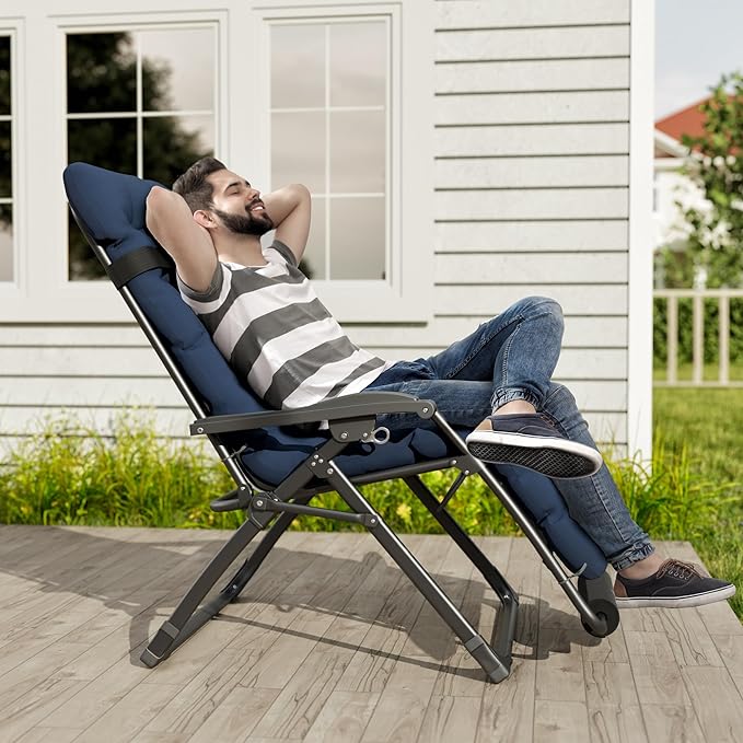 UDPATIO Oversized Zero Gravity Chair, 33In XXL Patio Reclining Chair - Image 2