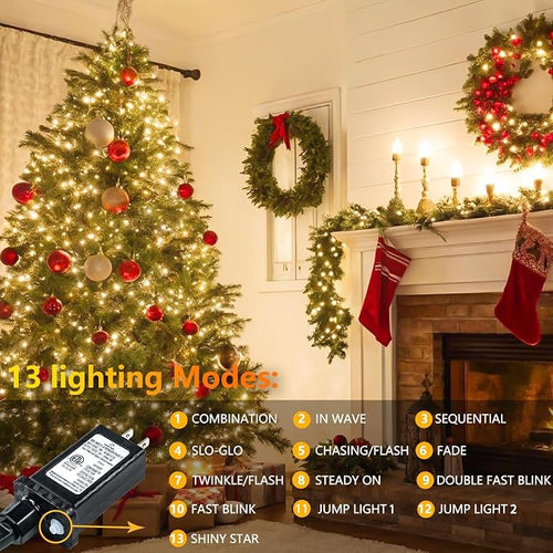 2 Pack 100 LED Connectable String Lights Indoor Outdoor, 33FT Clear Wire - Image 2