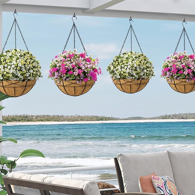 2 Pack 20 Inch Extra Large Deep Hanging Planters - Image 6