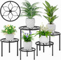 VECELO Metal Plant Stands Set of 5, Round Plant Holder by VECELO