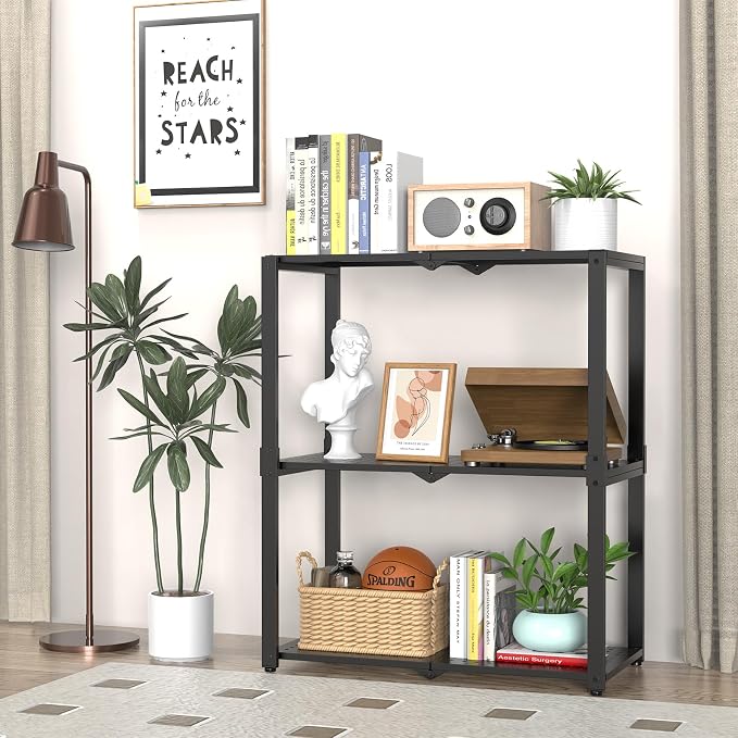 3-Shelf Storage Shelving Unit Metal Rack Heavy-Duty 28"x13.5"x33.5" - Image 2