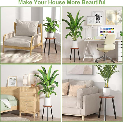 2-Pack Wood Plant Stands Indoor, 16.7" Tall Plant Stand Outdoor Mid-Century - Image 2