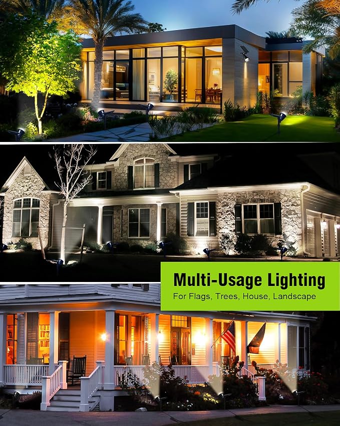 Solar Spotlights, 18 LED Solar Lights Outdoor Waterproof, 2 Mode Soft Warm - Image 8