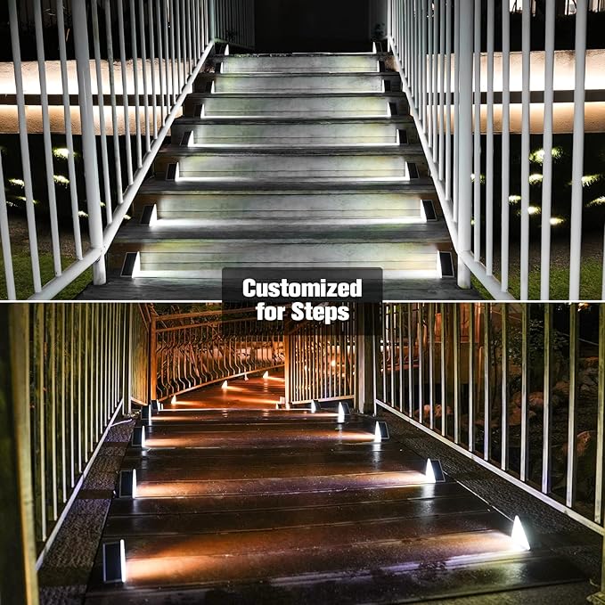 VOLISUN Solar Stair Lights 24 Pack, Solar Step Lights Waterproof IP67, Outdoor - Image 2