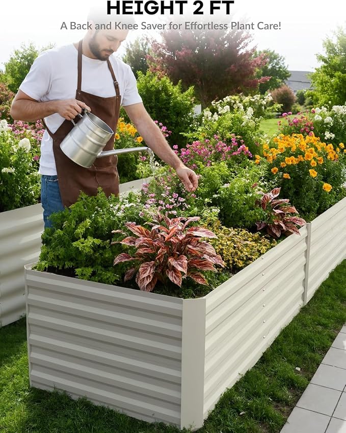 CABIHOME 2 Pcs 6x3x2 Ft Galvanized Raised Garden Bed, Deep Root Planter Box - Image 5