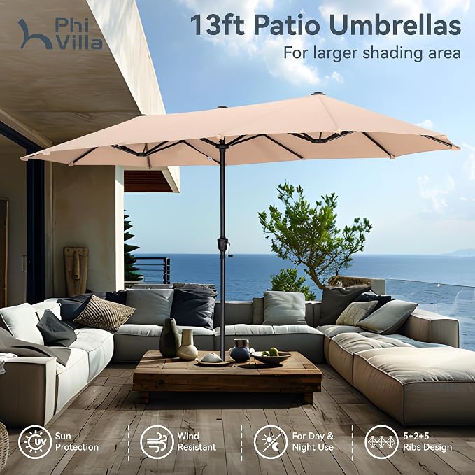PHI VILLA 8 Piece Outdoor Furniture Patio Dining Set, 6 Swivel Textilene Fabric - Image 6