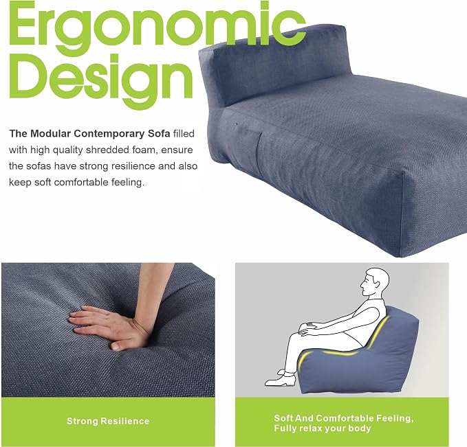 Outdoor Bean Bag Lounger Chair, Big Comfy Outdoor Daybed - Image 4