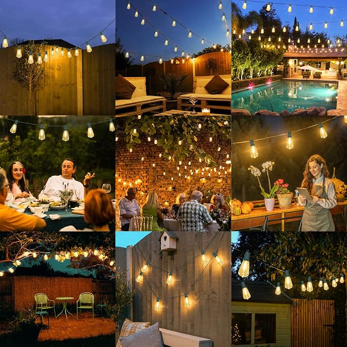 Brightever 50FT Outdoor String Lights Waterproof, 2700K Bright LED Patio Lights - Image 7
