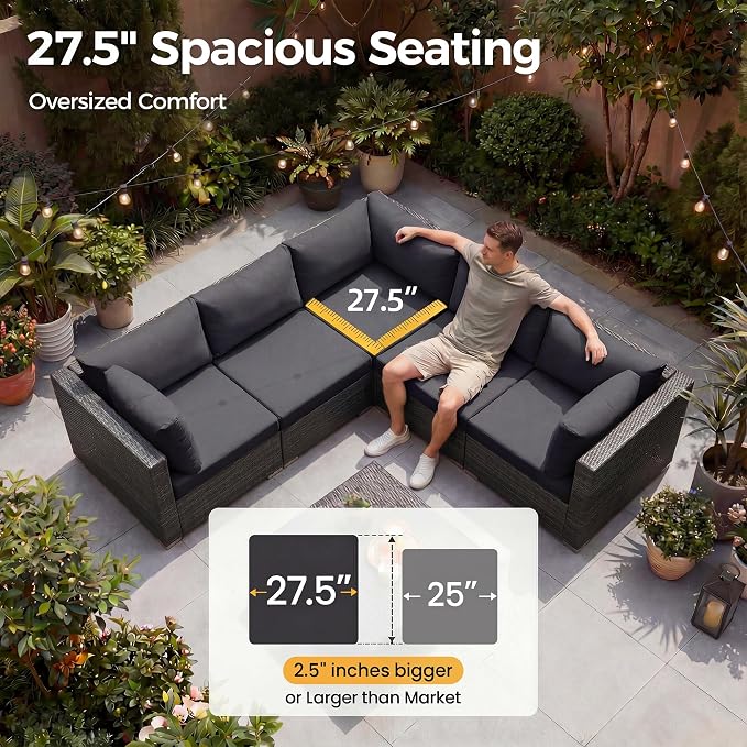 NICESOUL 8 Seater Modern Luxury Outdoor Furniture Set, Extra Large PE Wicker - Image 5