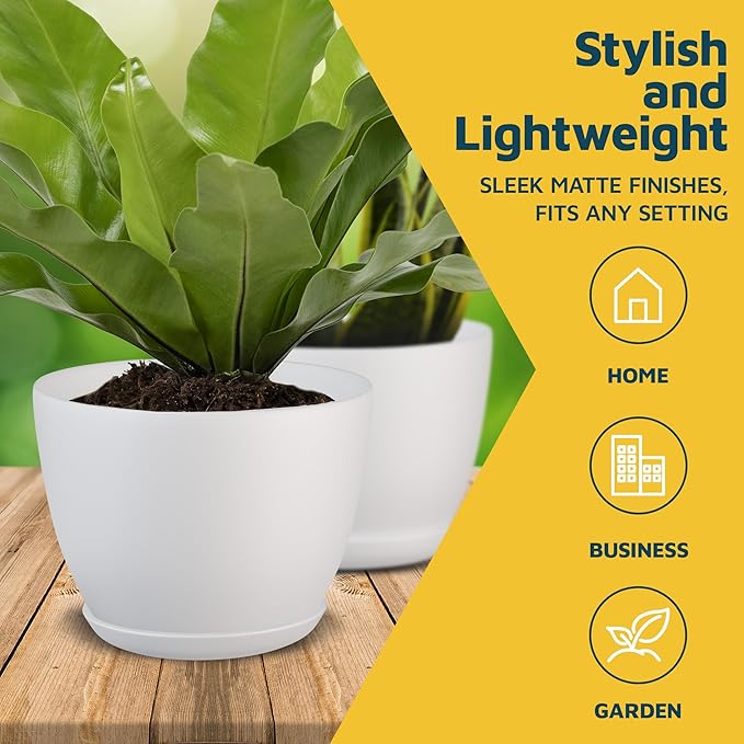 Lifemaster Eco Friendly Plant Pot Set -5-Pack Home Decor Flower Indoor and - Image 3