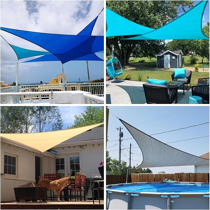 Patio Paradise 24' x 24' x 24' Sun Shade Sail Triangle Canopy Shade Cloth - Image 2