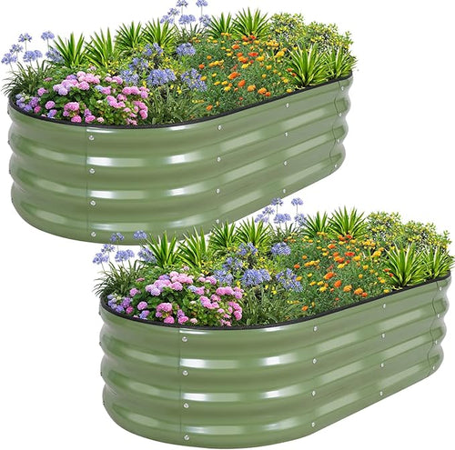 1MORE Galvanized Raised Garden Bed- Planter Garden Boxes Outdoor, Raised Beds by 1MORE