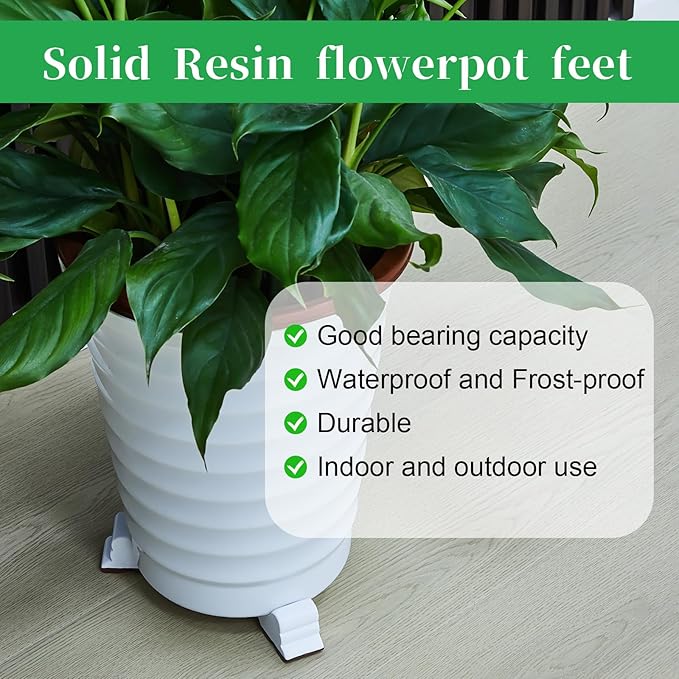 Kigeli 12 Pcs Resin Pot Feet for Outdoor Planters 3 Inch Long 1.5 Inch Tall - Image 3