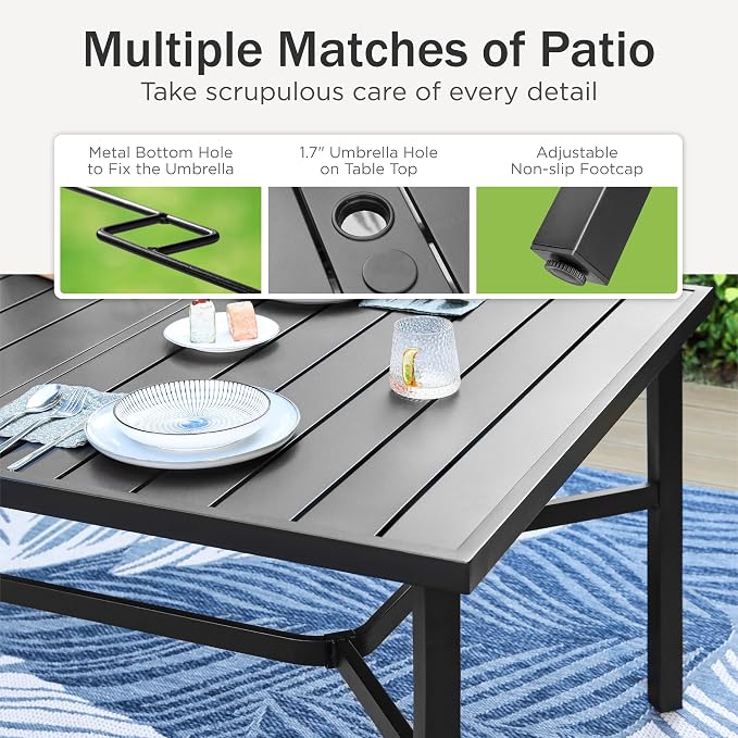 PHI VILLA 9 Pieces Outdoor Dining Set - Image 8