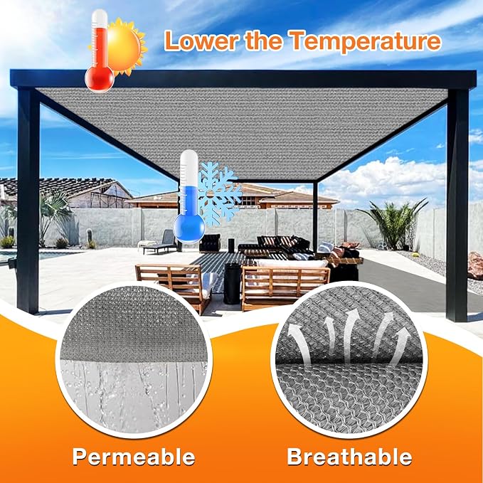 Artpuch Outdoor Pergola Shade Cover 5x18 FT Sun Shade Cloth - Image 4