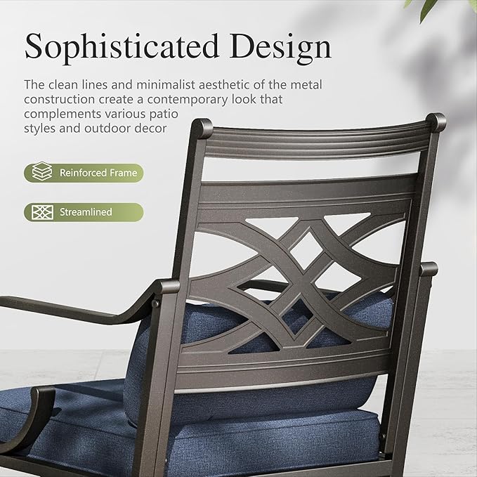 Sophia and William Swivel Outdoor Patio Dining Set - Image 7