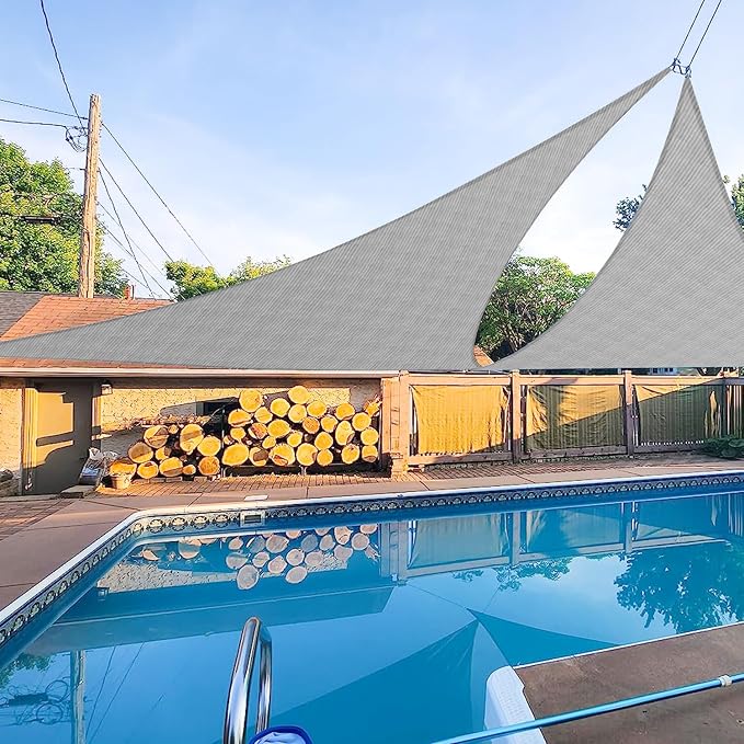 E&K Sunrise 4' x 4' x 4' Sun Shade Sail Triangle Canopy Shade Cover UV Block by EKSUNRISEINC