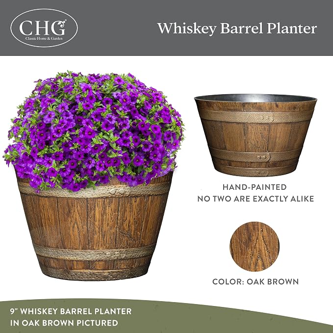 Classic Home and Garden Whiskey Barrel Planters - Image 2