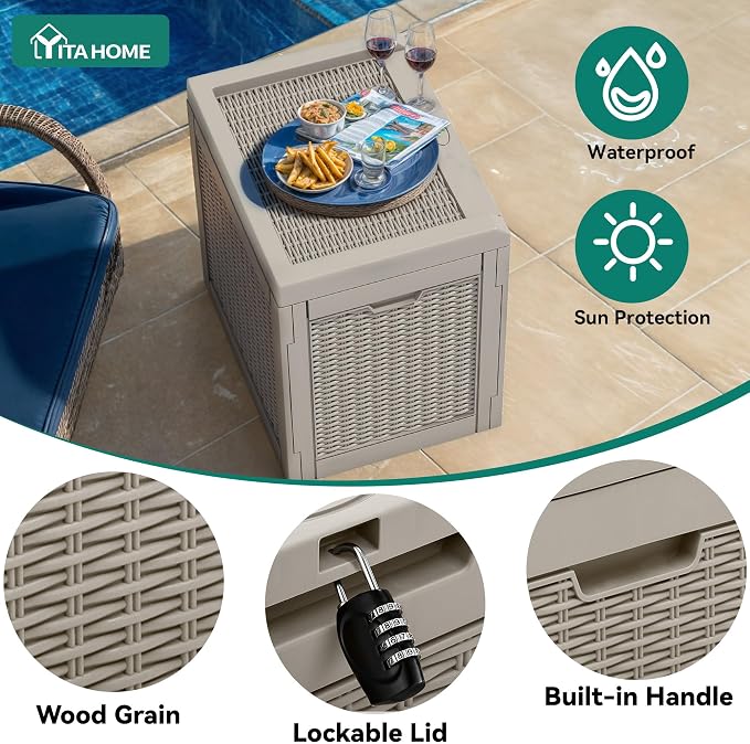 YITAHOME 32 Gallon Deck Box, Resin Storage - Image 3