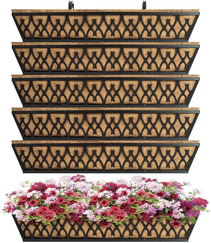 6 Pack 30 Inch Window Boxes Planters Railing Planter Box by KarlliuHOMEGARDEN
