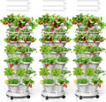 Strawberry Vertical Planters Tower Garden 3 Pack, 7 Tiered Stacking Herb by Tectsia
