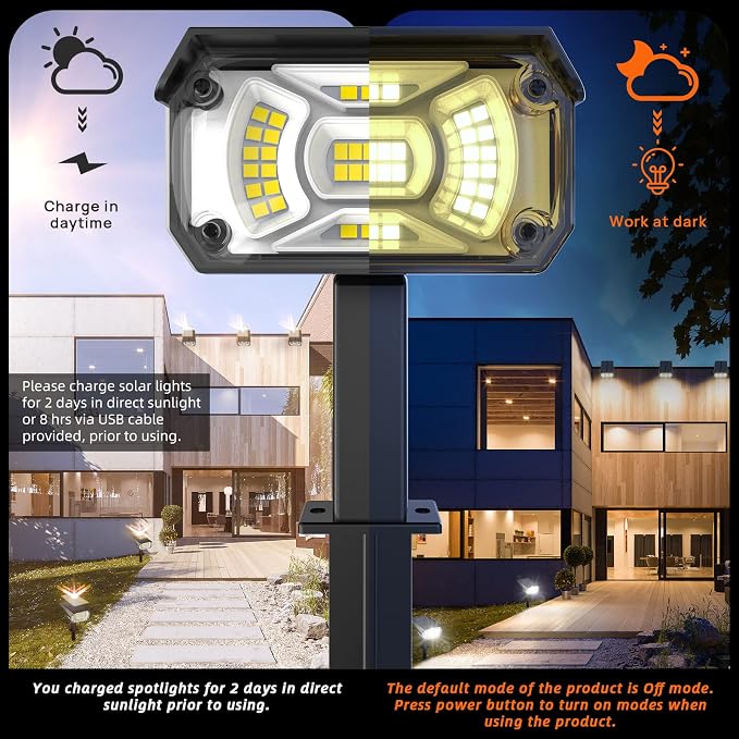 Solar Spot Lights Outdoor, IP65 Waterproof 40 LEDs Landscape Spotlights - Image 5