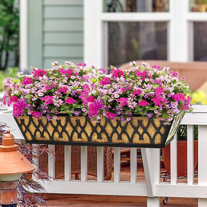 2 Pack 30 Inch Window Boxes Planters Railing Planter Box - Image 4