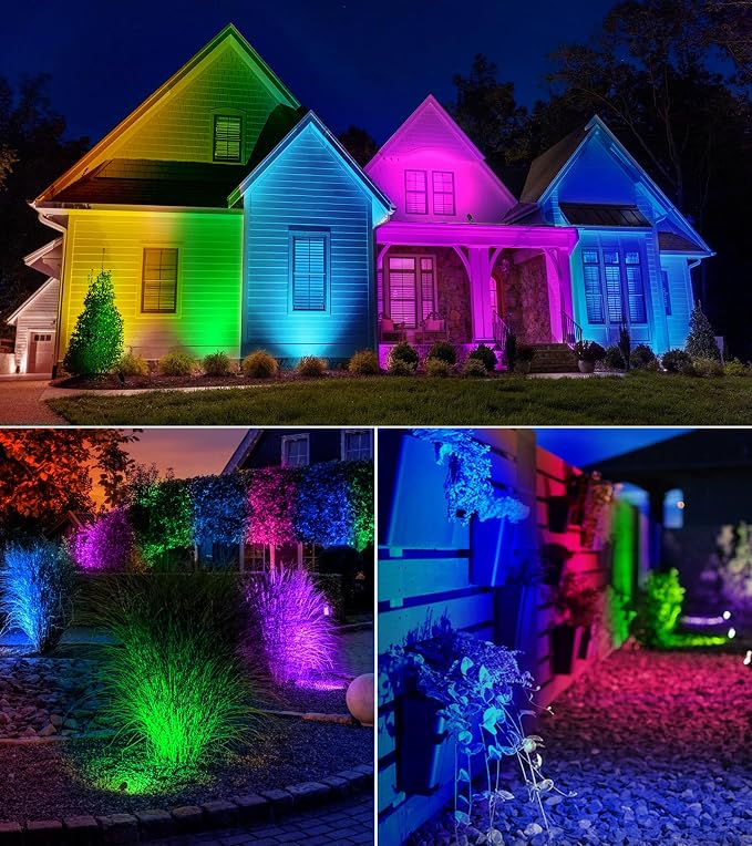 SUNVIE Spot Lights Outdoor 12W RGBW Color Changing Landscape Lights - Image 6
