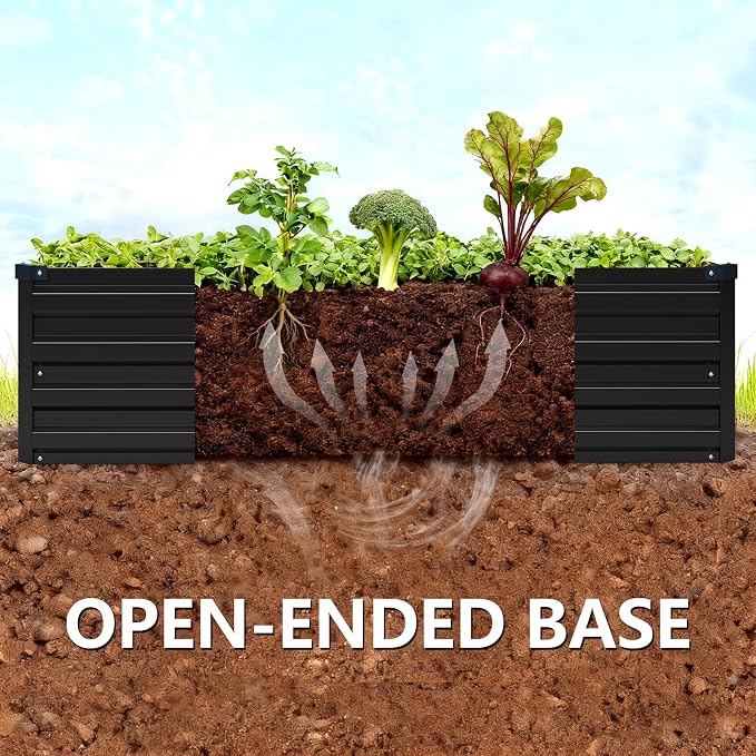 Vengarus 10x3x1FT Galvanized Raised Garden Bed Kit, Outdoor Metal Planter Box - Image 3