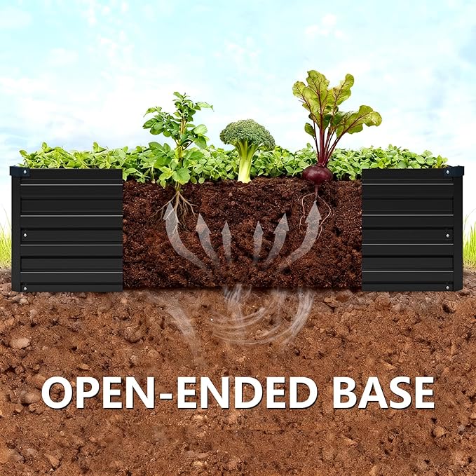 Vengarus 8x4x1FT Galvanized Raised Garden Bed Kit, Outdoor Metal Planter Box - Image 4
