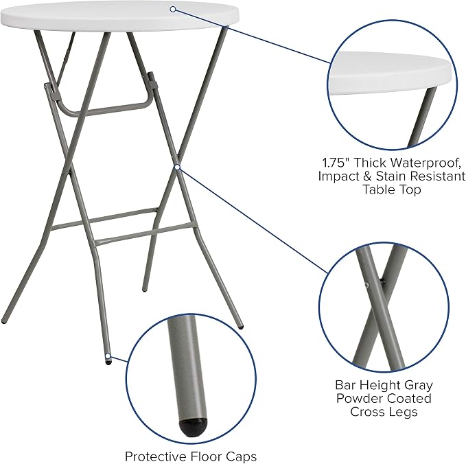Flash Furniture 32" Round Folding Bar Height Tables - Image 4