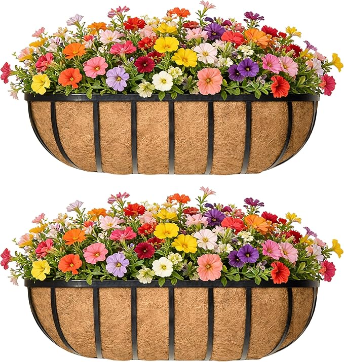 30 Inch Railing Planter Window Box Deck Balcony Rail Planter by EIMQUVW