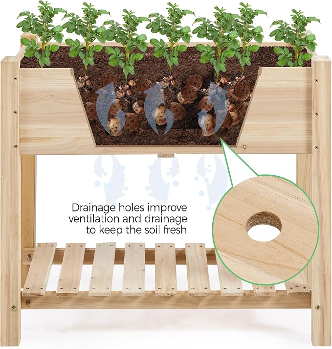 Yaheetech 34x18x30in Horticulture Raised Garden Bed 2pcs Planter Box - Image 7