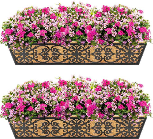 2 Pack 30 Inch Window Boxes Planters Railing Planter Box by KarlliuHOMEGARDEN