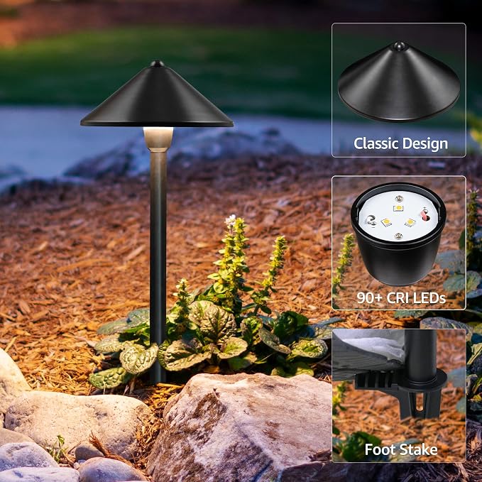 SUNVIE Low Voltage Landscape Lights 3W LED Pathway Lights Low Voltage 3000K - Image 3