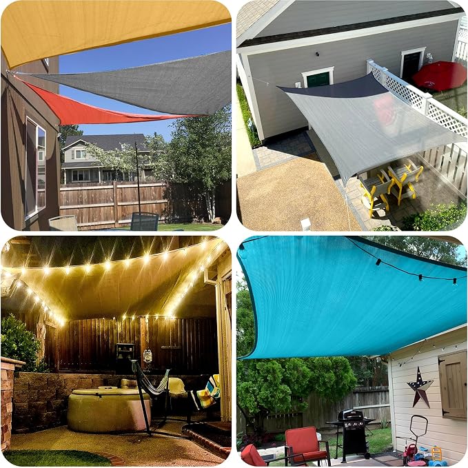SUNLAX Sun Shade Sail 7' x 15' Butter Cream Rectangle Canopy Sail Shade Cover - Image 7