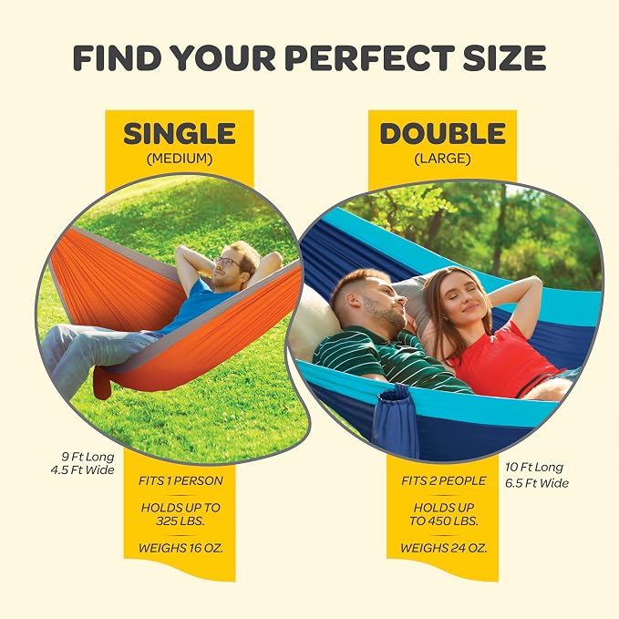 Durable Hammock 400 lb Capacity, Nylon Camping Hammock Chair - Image 3