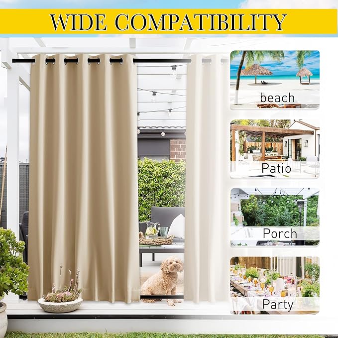 NICETOWN 2 Panels Outdoor Curtains - Image 7